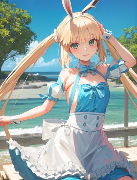 00933-1923679426-masterpiece, best quality, summertoria, rabbit ears, bow, detached sleeves, looking at viewer, apron,  smile, _lora_castoria_sum.png